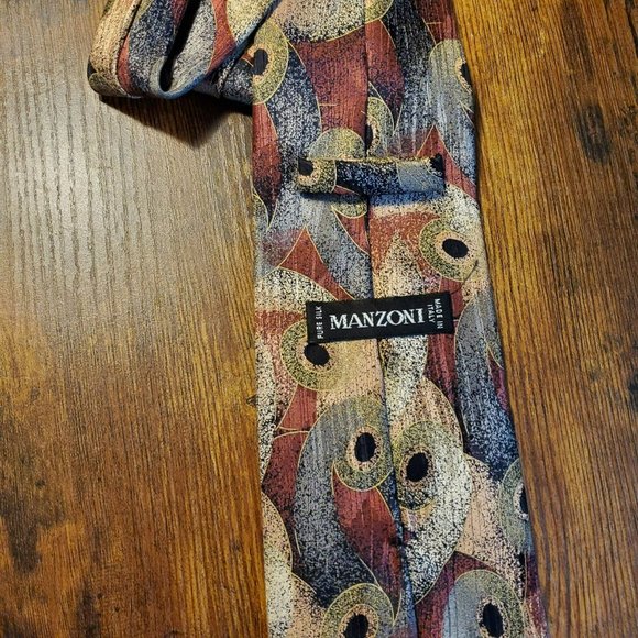 Manzoni Tie, Vintage Tie, Necktie, Retro Tie, 100% Silk Tie, Tie, Made in Italy, - Picture 2 of 4